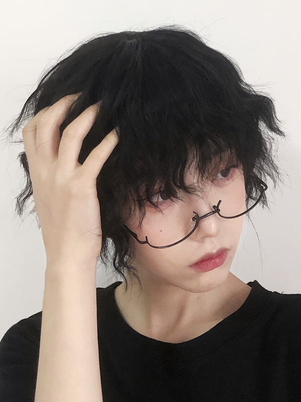 Harajuku blackbrown  short curly wig YC24470