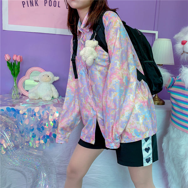 Gradient Unicorn Long Sleeve Shirt YC22017