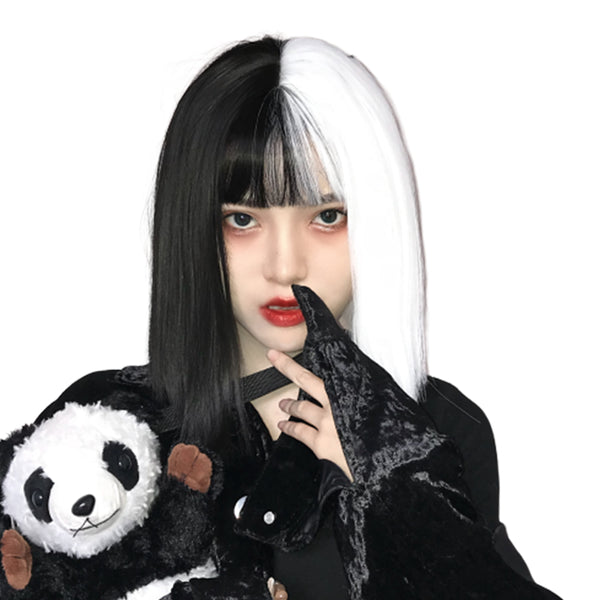 Lolita black + white stitching wig YC21539