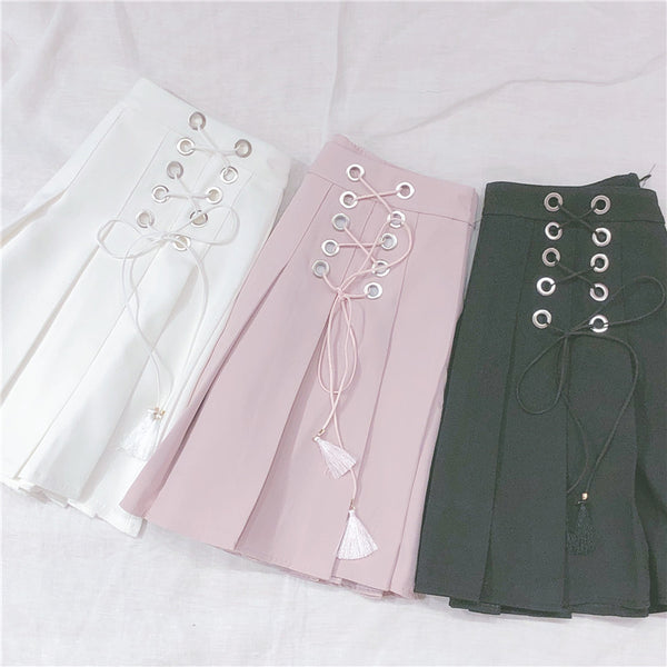 Bow tie high waist skirt    YC21464