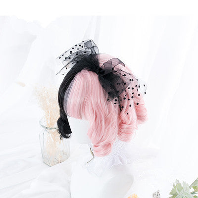 Lolita black pink stitching wig YC21571