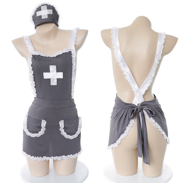 Crossed backless sexy nurse apron    YC21497
