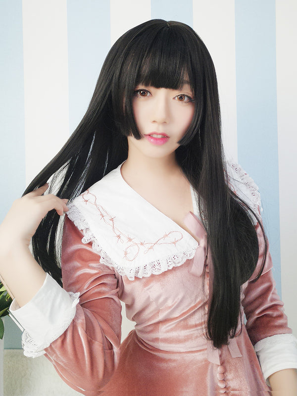 Harajuku Black Brown Long Straight Hair Wig YC24331