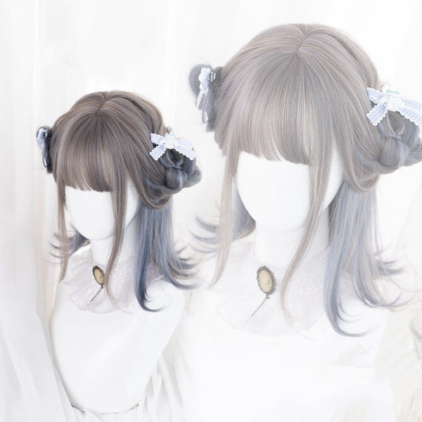 Lolita Medium Length Straight Mixed Color Wig YC24509