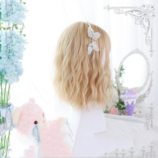 Lolita golden short curly wig YC24275