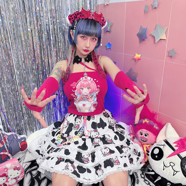 Harajuku Kitty cake skirt yc24815