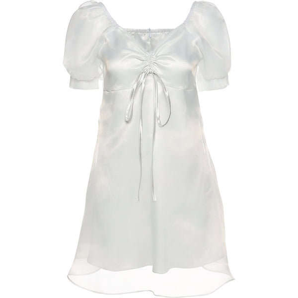 Vintage mesh lace-up dress yc50173