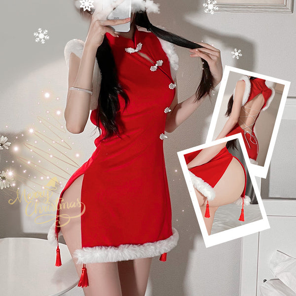 Christmas sexy cheongsam uniform yc50195