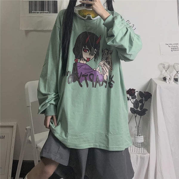Dark Demon Girl Anime Sweatshirt YC23704