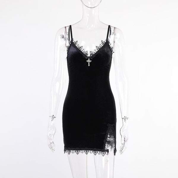 gothic velvet slip dress yc24742
