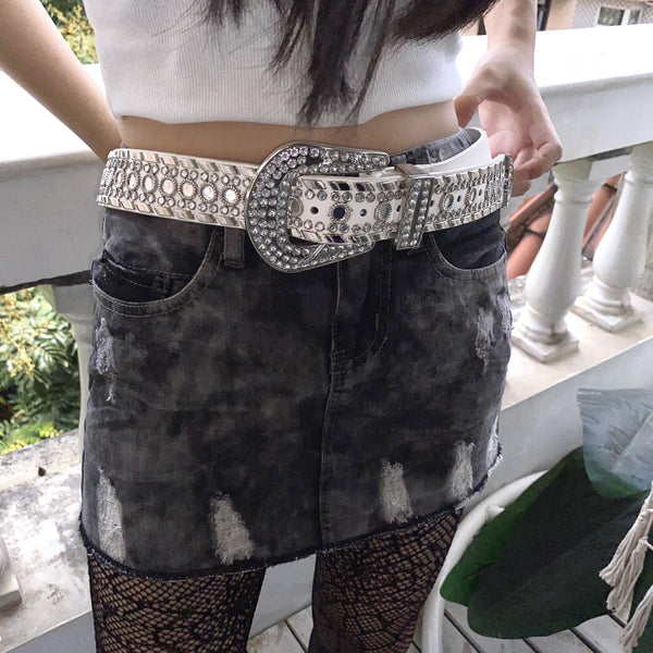 Punk rhinestone belt YC24482