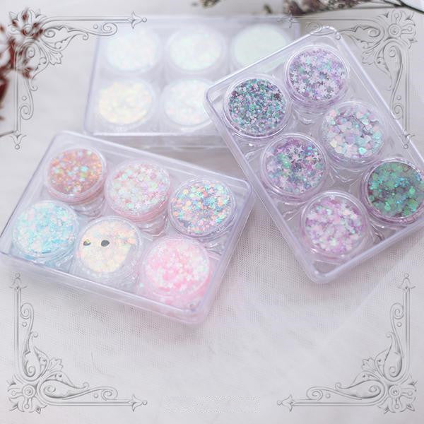 Glue-free glitter powder corner stickers YC21811