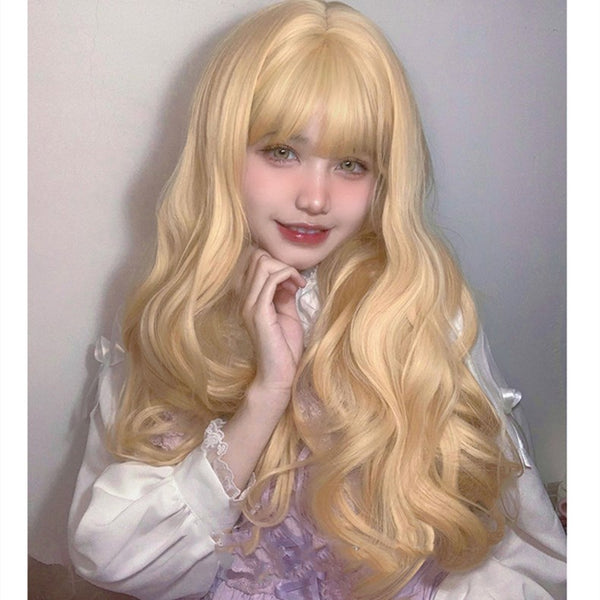 Lolita long curly blonde wig YC24443