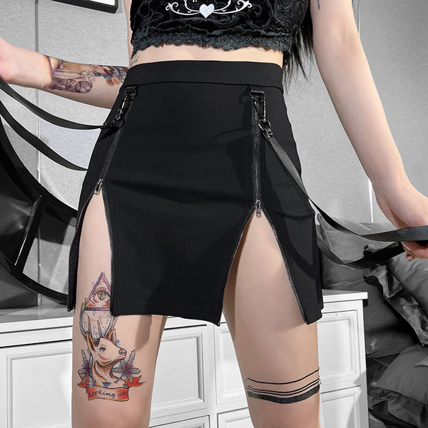 Punk Chain Slit Skirt YC50100