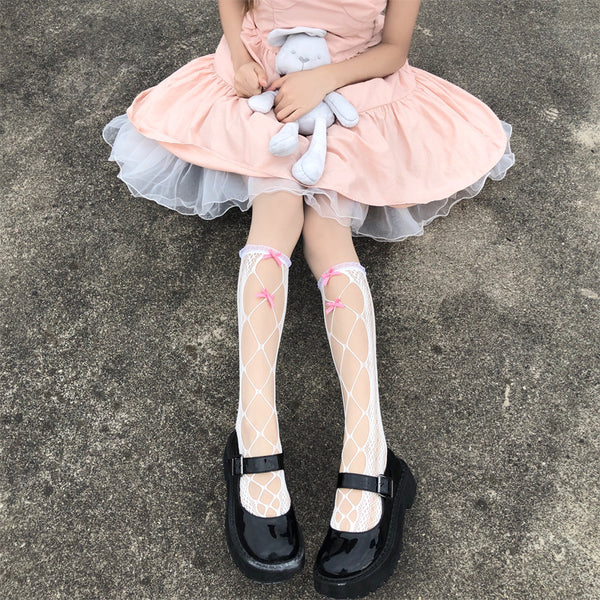 lolita bow fishnet socks yc24714