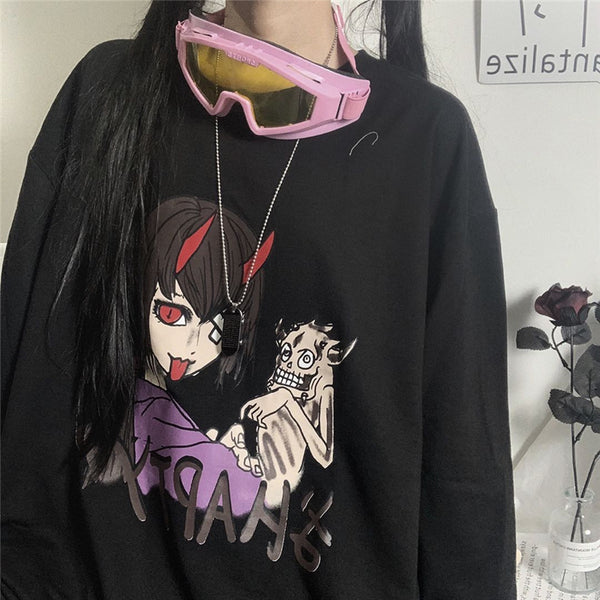 Dark Demon Girl Anime Sweatshirt YC23704