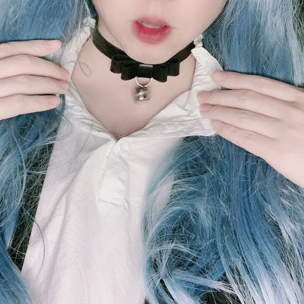 Cute bow bell leather necklace yc22733
