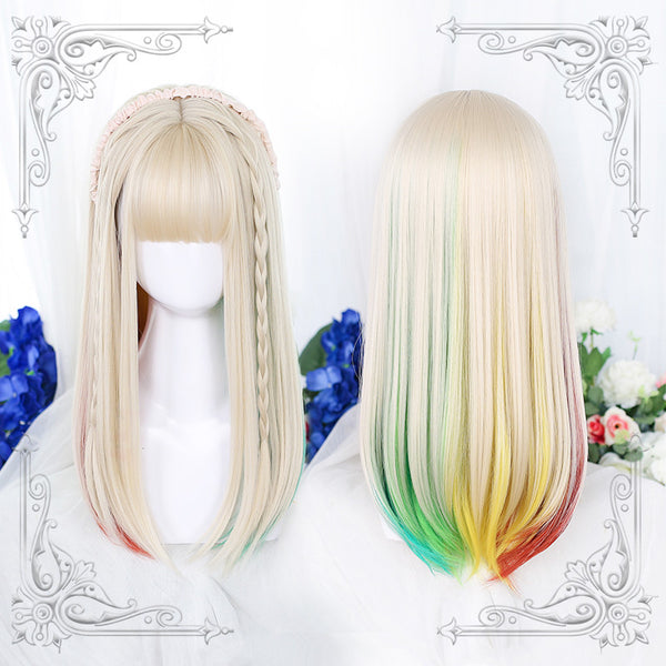 Lolita grey rainbow wig YC24162