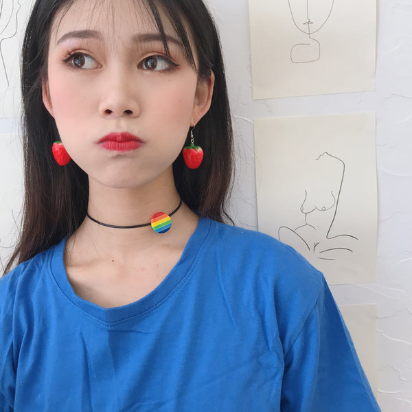 Fruit strawberry earrings yc22796