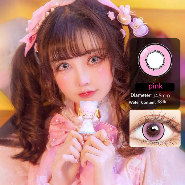 COSPLAY Harajuku Storm Pink Contact Lens (TWO PIECE)  YC21245