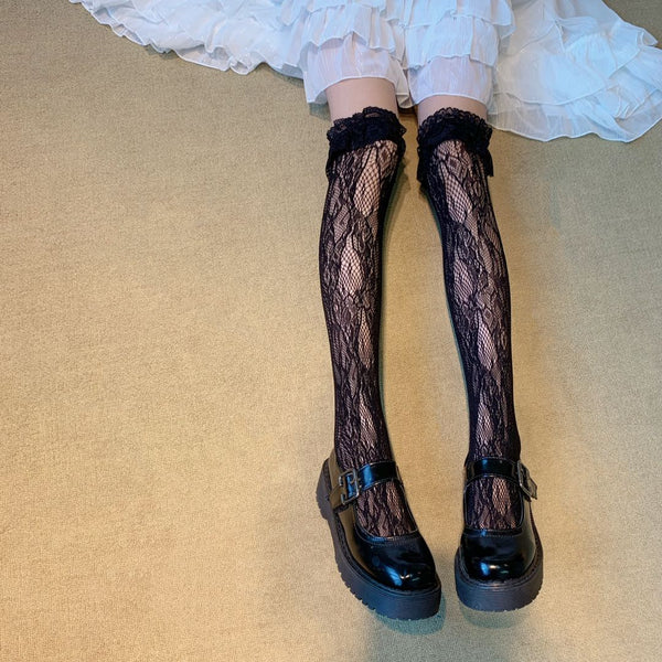 Sexy over-the-knee lace leg socks + leg loops YC24471