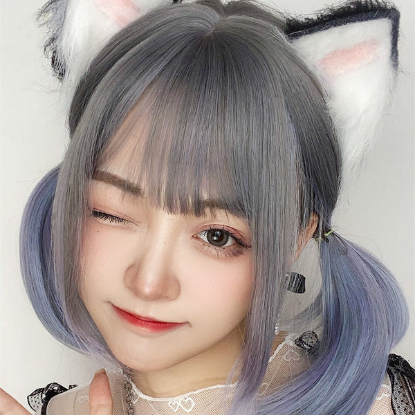 Gradient mixed color short wig YC24413