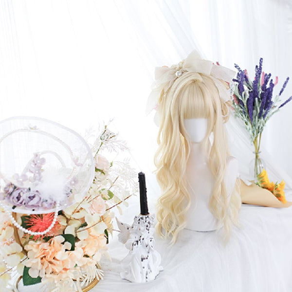 Lolita long curly blonde wig YC24273