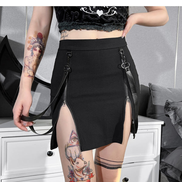 Punk Chain Slit Skirt YC50100