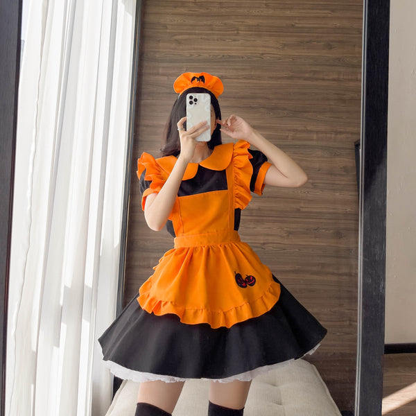 Halloween Pumpkin Maid Dress yc24787