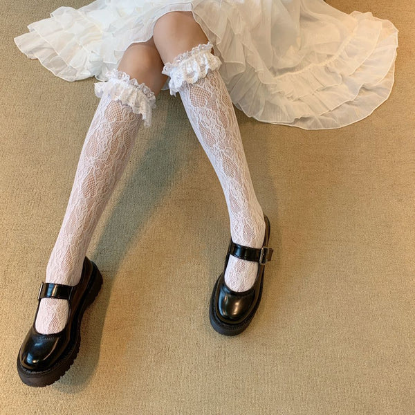 Sexy over-the-knee lace leg socks + leg loops YC24471