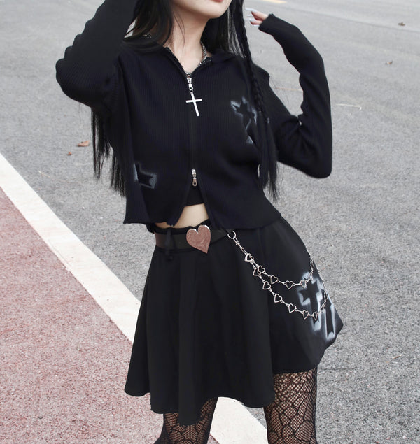 Harajuku Black Long Sleeve Top YC245136