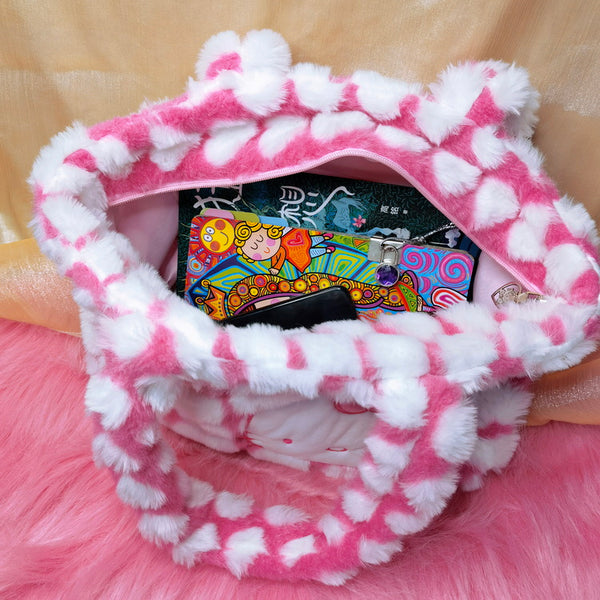 Cute kitty pink plush bag yc24657