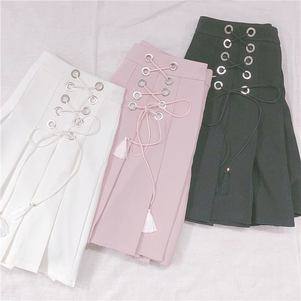 Bow tie high waist skirt    YC21464