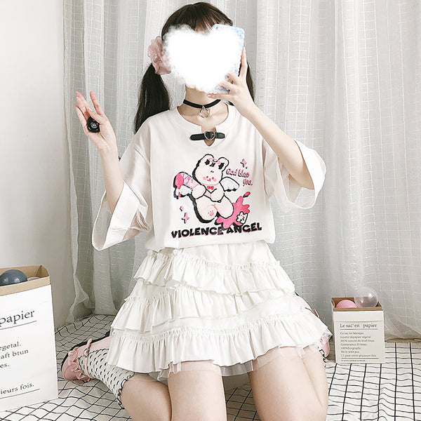 Harajuku JK print T-shirt YC24229