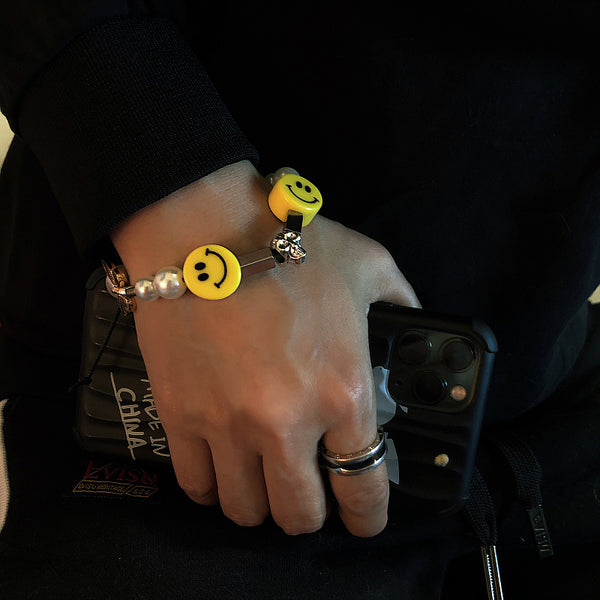 Hip hop smiley couple bracelet yc22686