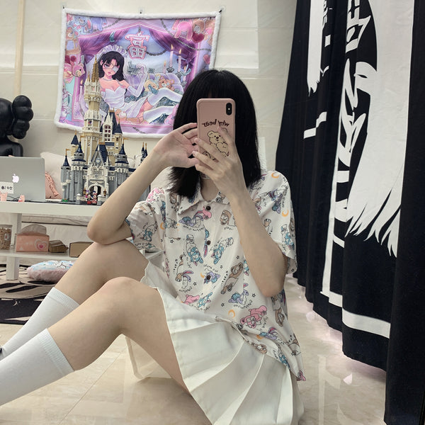 Doodle rabbit T-shirt yc22747