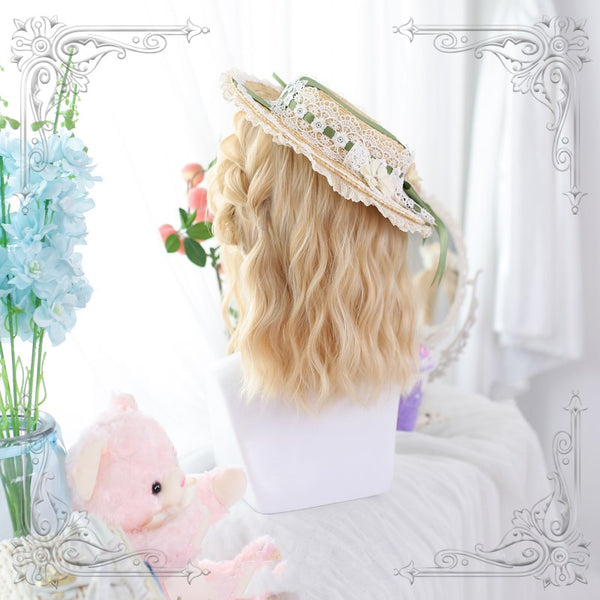 Lolita golden short curly wig YC24275