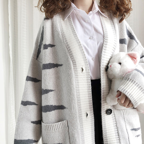 Tiger cat knitted jacket YC24387