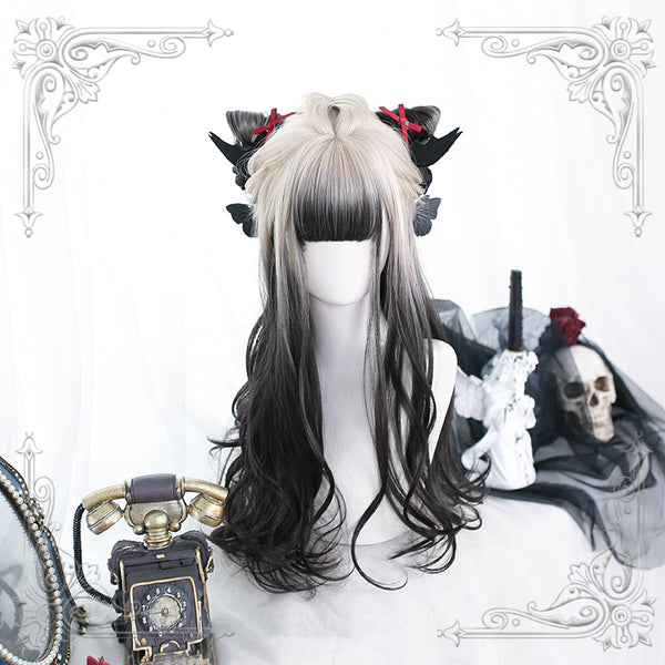 Lolita black white gradient wig yc24592