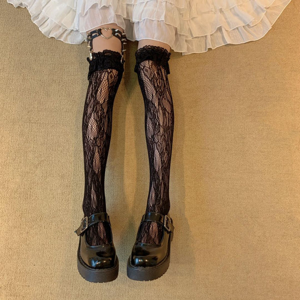 Sexy over-the-knee lace leg socks + leg loops YC24471