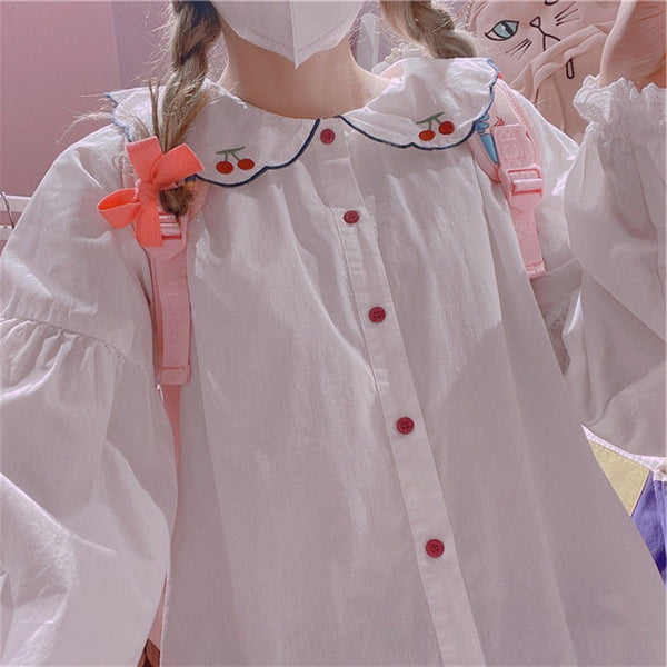 Japanese cherry embroidery shirt yc50138