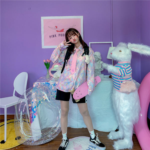 Gradient Unicorn Long Sleeve Shirt YC22017