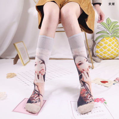 3D painted socks(one pair) YC21640