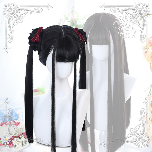 Lolita black long straight hair wig yc22832