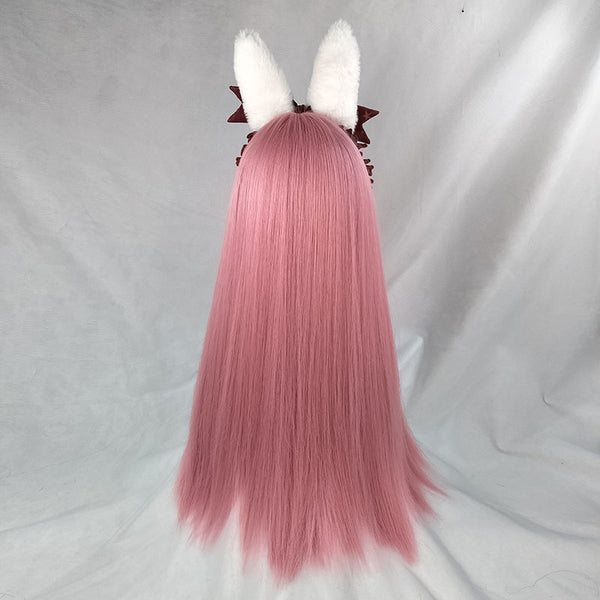 lolita pink air bangs wig yc22793