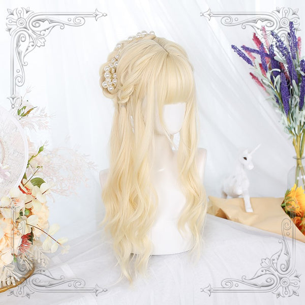 Lolita long curly blonde wig YC24273