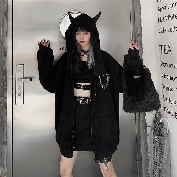 Black hooded jacket YC24449