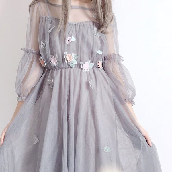 Mid-length waist-length mesh princess dress   YC21401