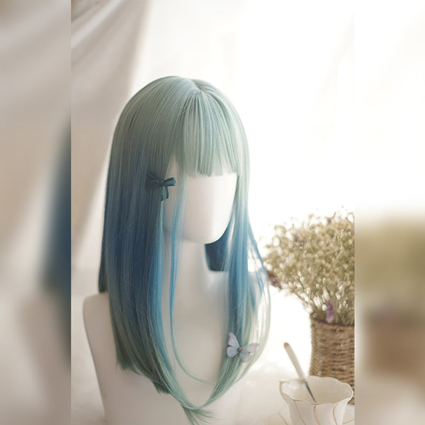Harajuku Blue Green Gradient Wig yc20973