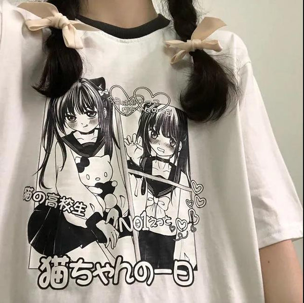 anime cartoon girl t-shirt  YC50035